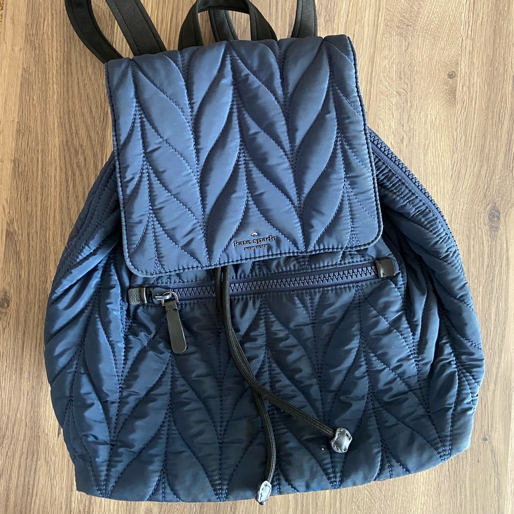 ♠️ kate spade ♠️ Quilted Navy Nylon Backpack